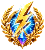 Golden lightning slot emblem