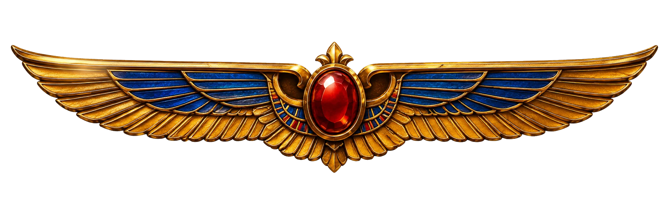 Winged Egyptian divider with red jewel for Book of Ra