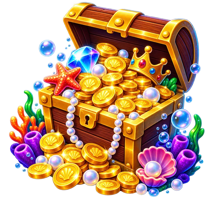 Bubble Up! underwater treasure chest transparent cutout