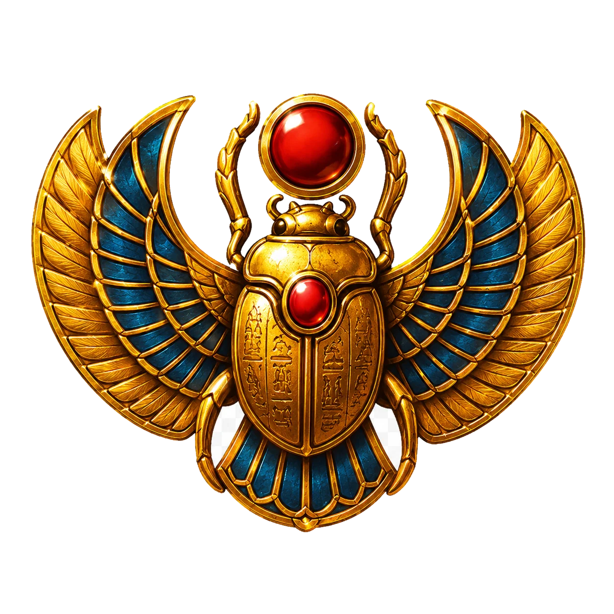 Golden winged scarab from Cash Connection Book of Ra