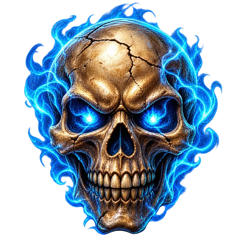 Death Dominion Burning skull transparent cutout