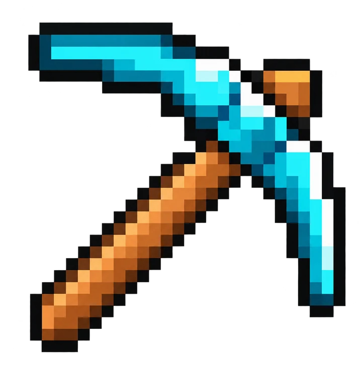 Falling Pickaxe diamond pickaxe transparent cutout