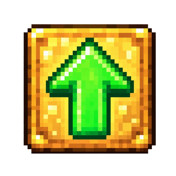 Falling Pickaxe Upgrade Arrow block transparent cutout