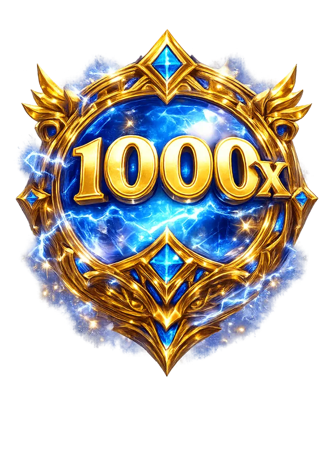 Blue and gold 1000x multiplier orb artwork