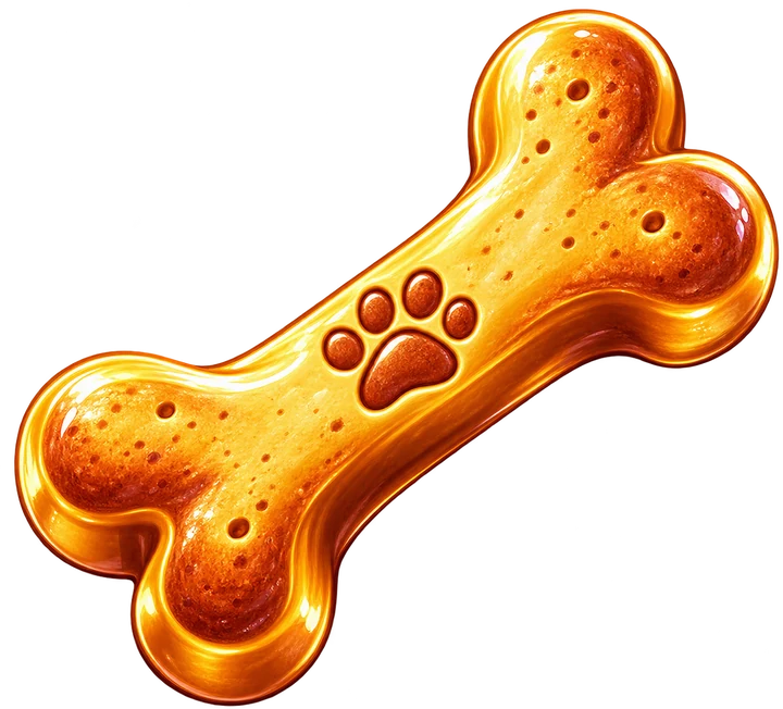 Golden Retriever golden dog bone transparent cutout