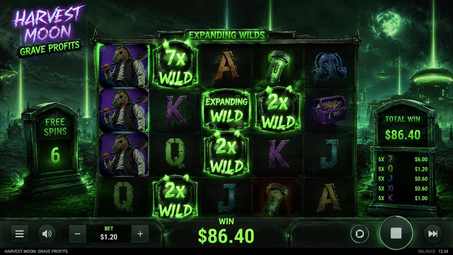 Harvest Moon Free Spins with expanding multiplier Wilds