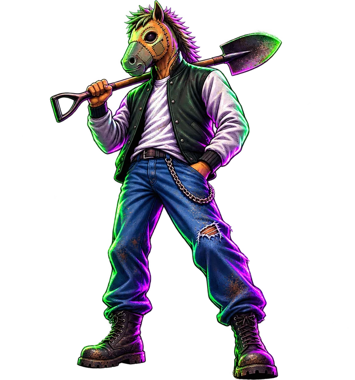 Harvest Moon – Grave Profits masked gravedigger transparent cutout