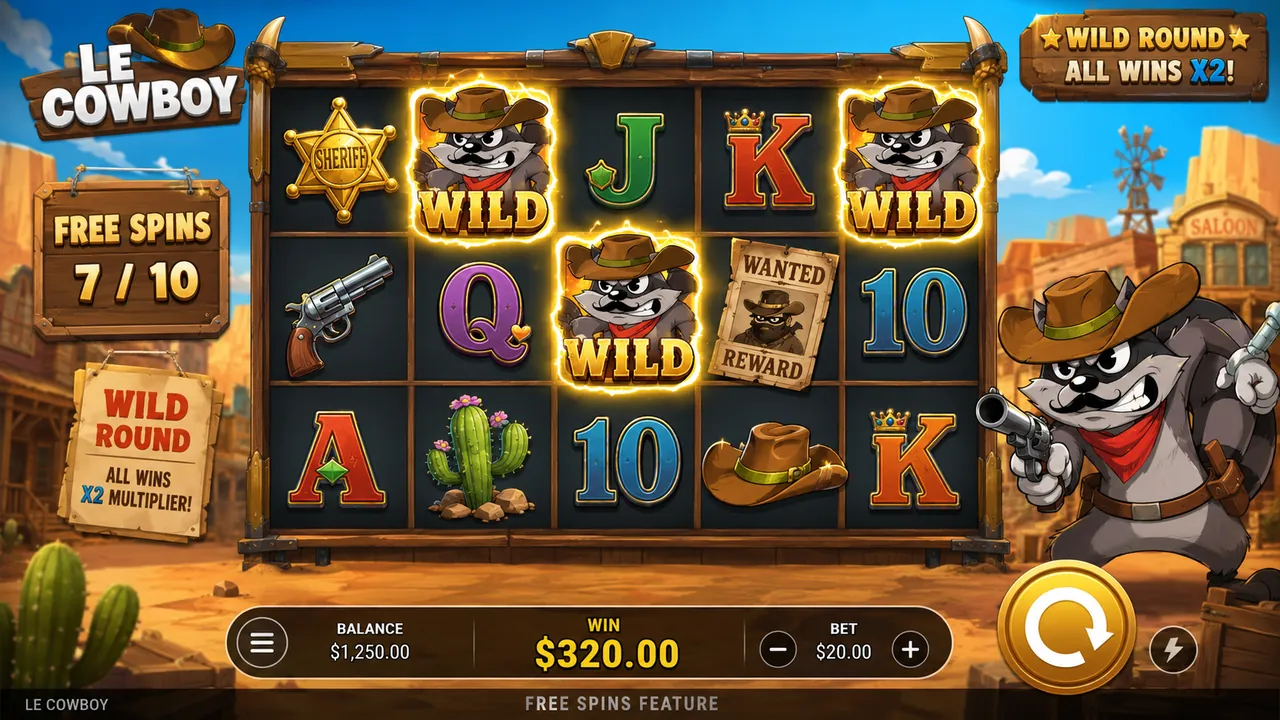 Le Cowboy Free Spins illustration