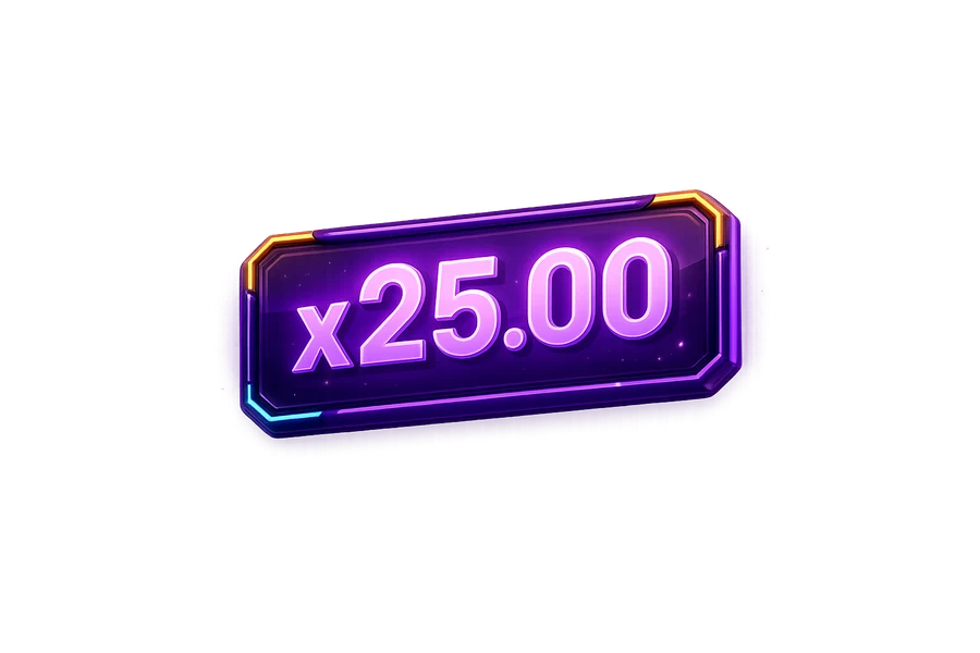 Purple 25x Lucky Jet multiplier badge