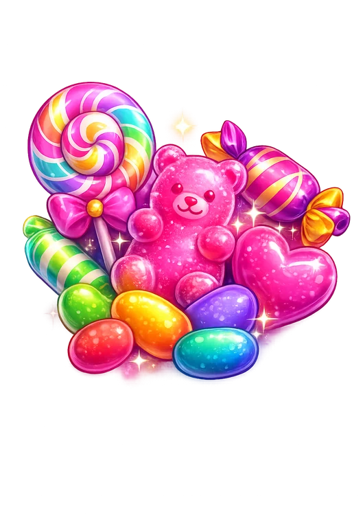 Sugar Rush 1000 candy cluster cutout