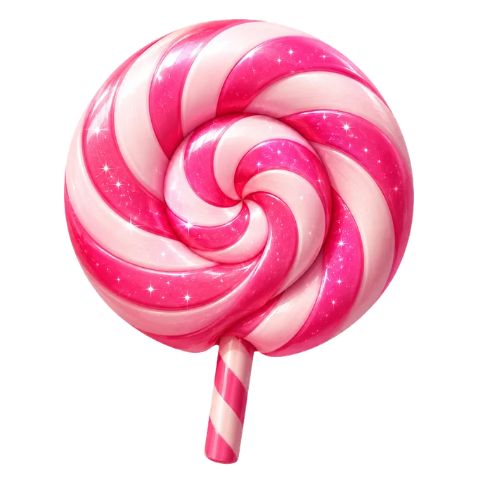 Pink spiral lollipop inspired by the Sugar Rush theme