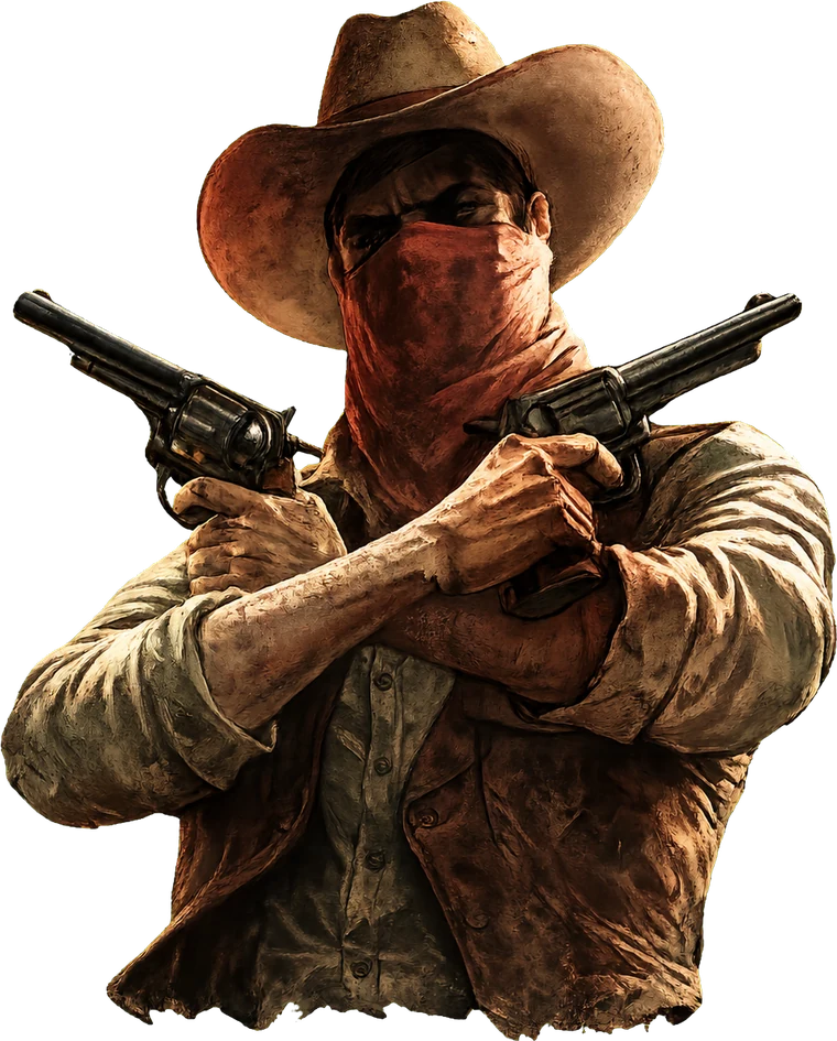 Wanted Dead or a Wild masked cowboy transparent cutout