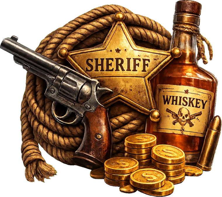 Wanted Dead or a Wild sheriff gear transparent cutout