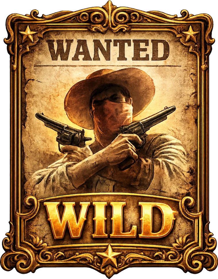 Wanted Dead or a Wild ornate Wild poster transparent cutout