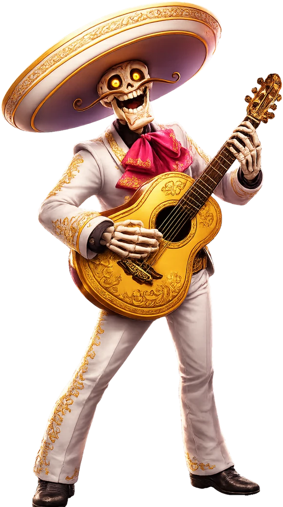 Wild Bandito skeleton mariachi transparent cutout