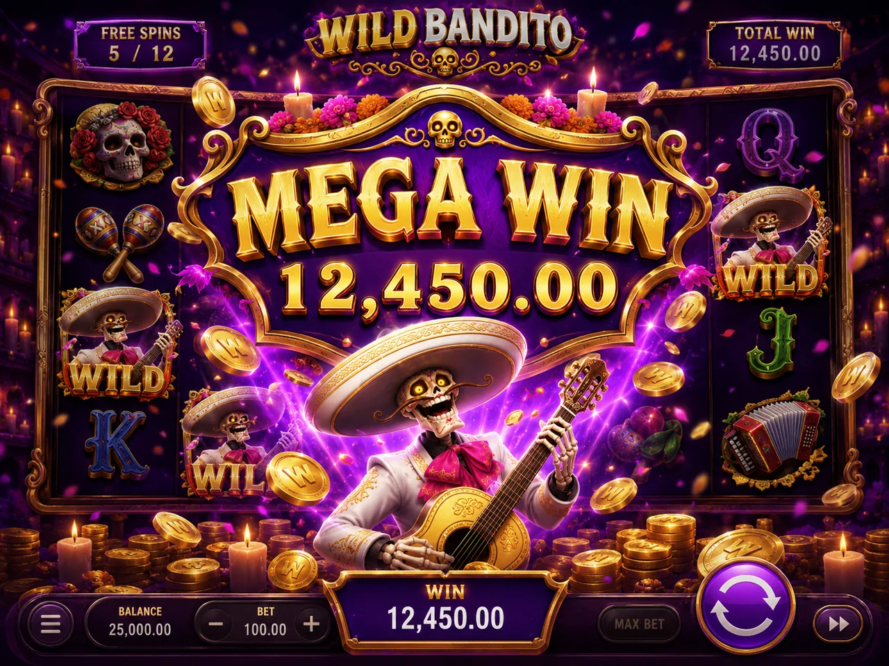 Wild Bandito Mega Win screen