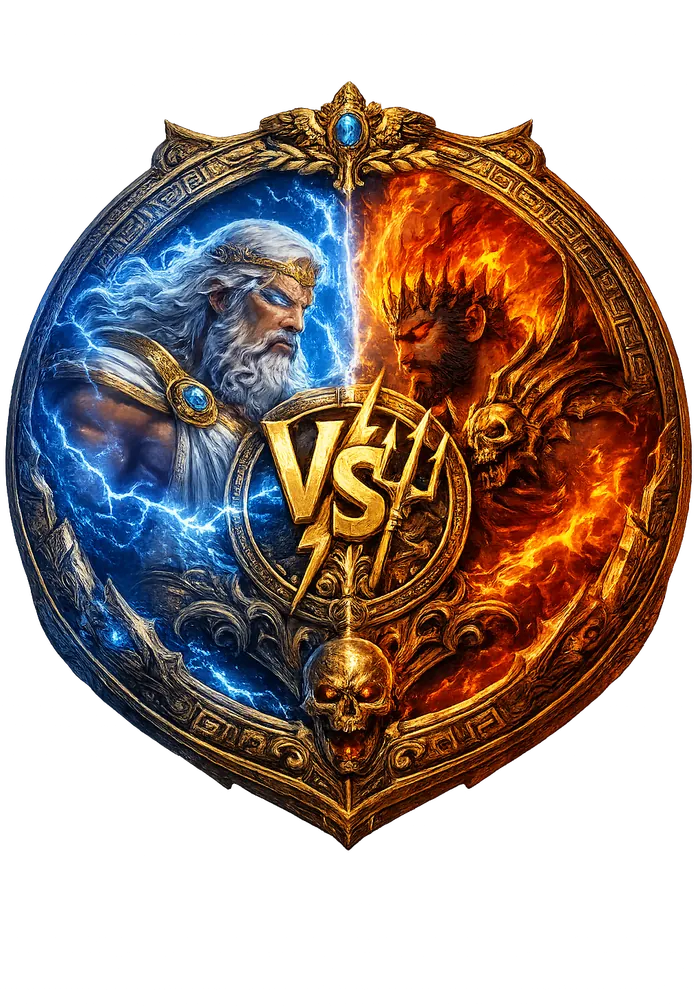 Zeus and Hades circular mode emblem