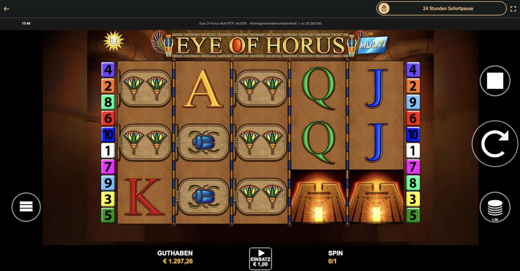 Eye of Horus Multi Screenshot Grundspiel