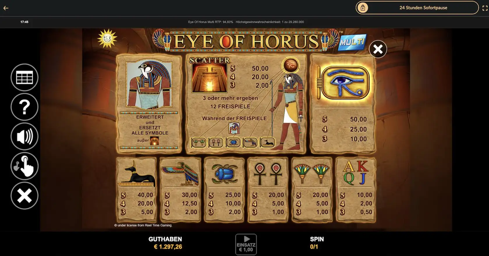 Eye of Horus Multi Screenshot Horus und Tempel