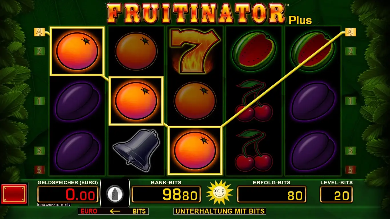 Fruitinator Screenshot auf dem Smartphone mit klarer mobiler Bedienung