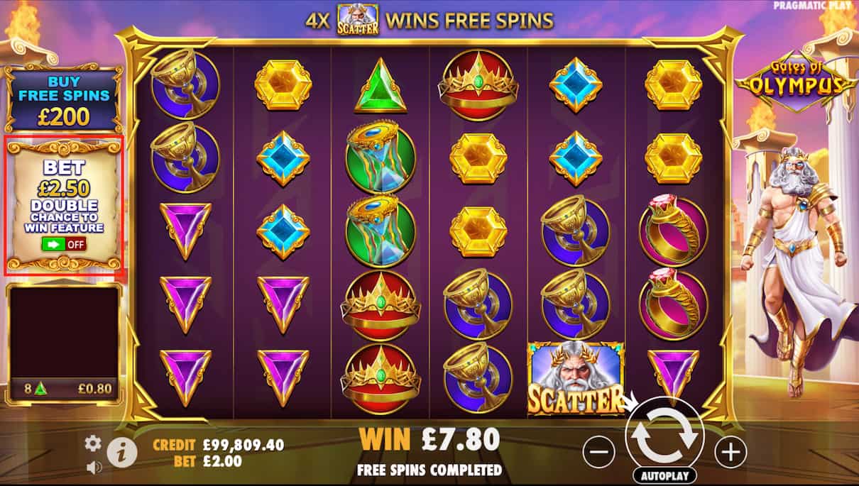 Gates of Olympus Screenshot mit Multiplikator-Blitzen