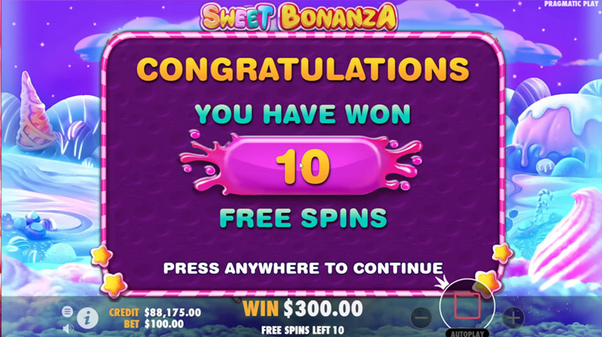 Sweet Bonanza Basisspiel Screenshot