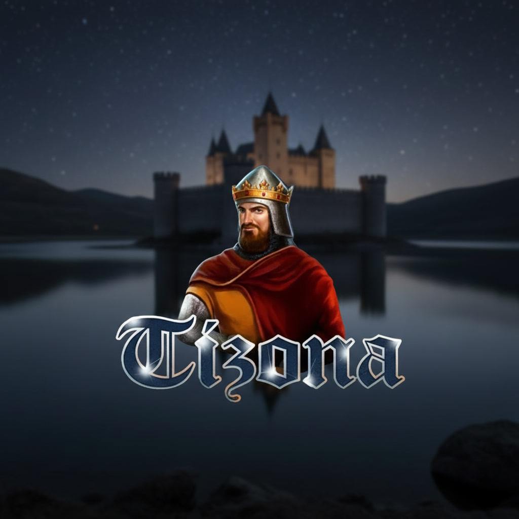 Tizona Slot Poster mit mittelalterlicher Burg und Ritterstimmung