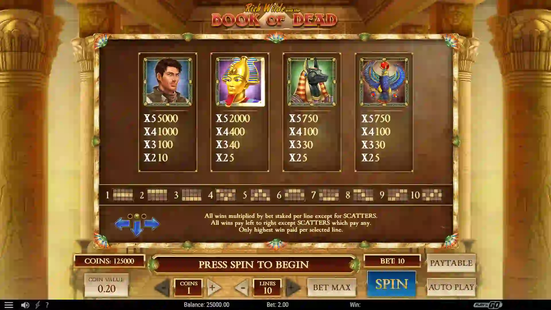 Free spins Book of Dead