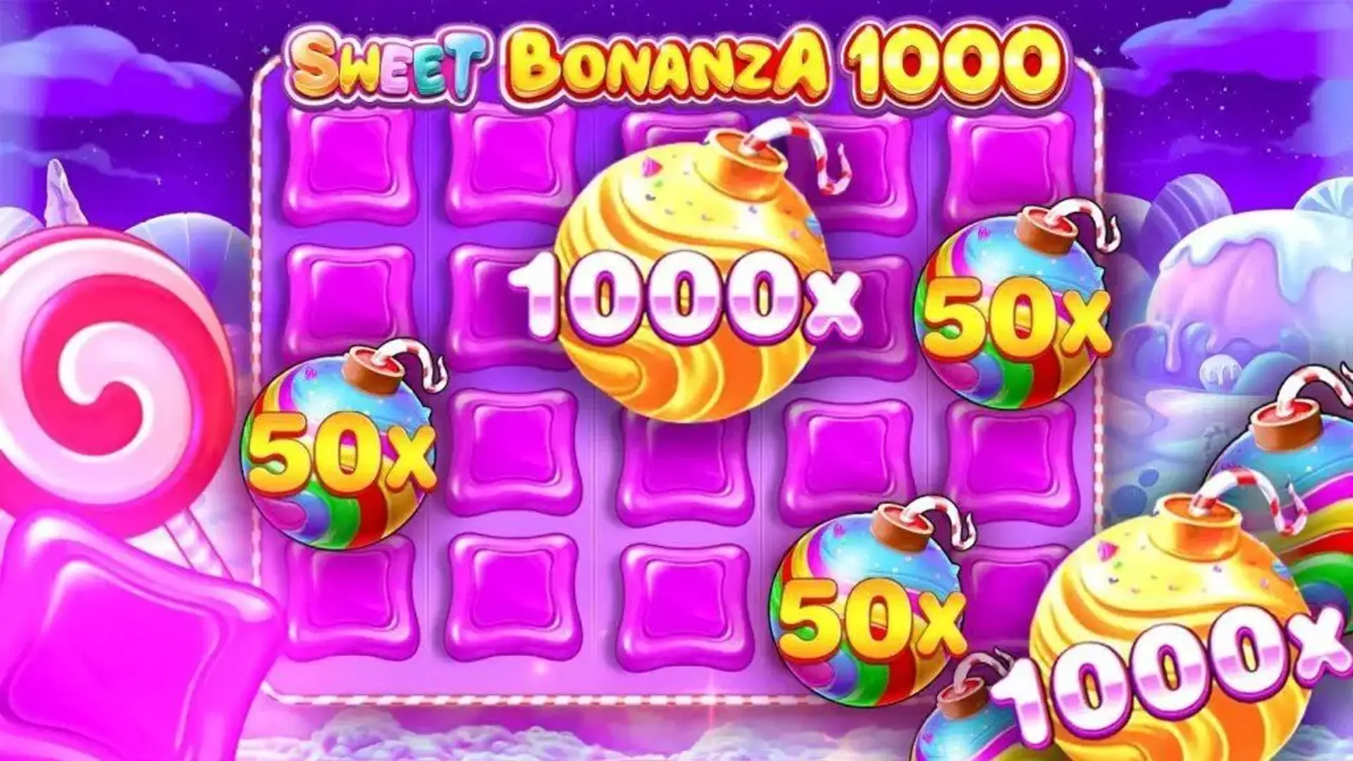 Capture d'écran du jeu de base Sweet Bonanza 1000